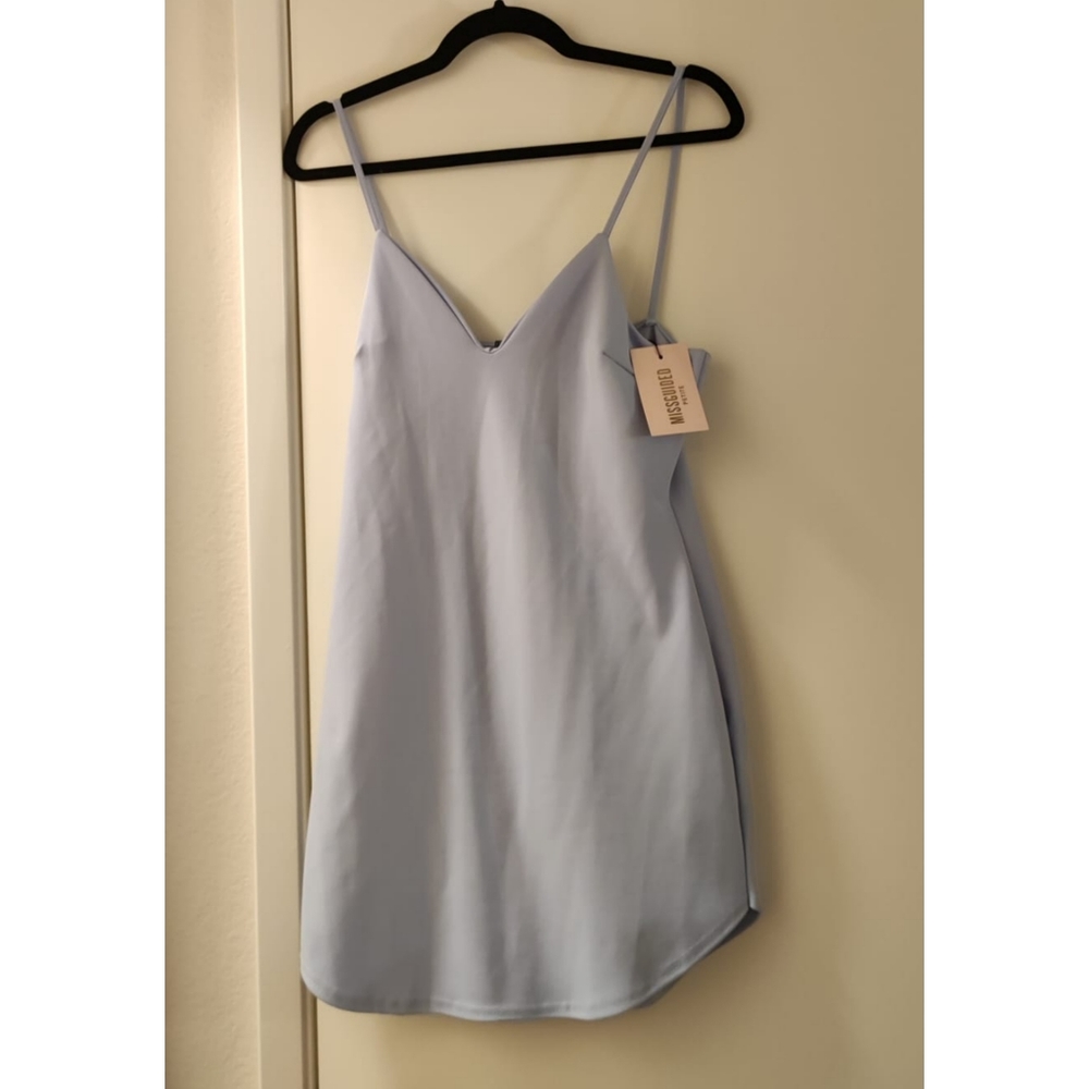 Baby blue strappy sweetheart neckline bodycon dress